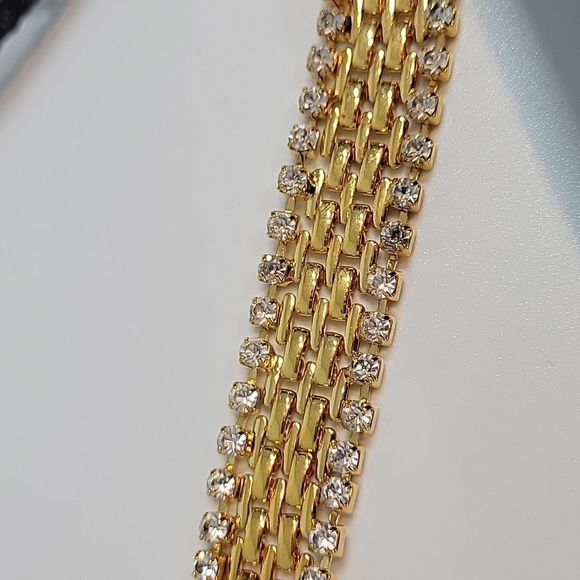 Vintage Kenneth Jay Lane Evening Bag Black Gold Rhinestones Crossbody or clutch - Picture 4 of 16